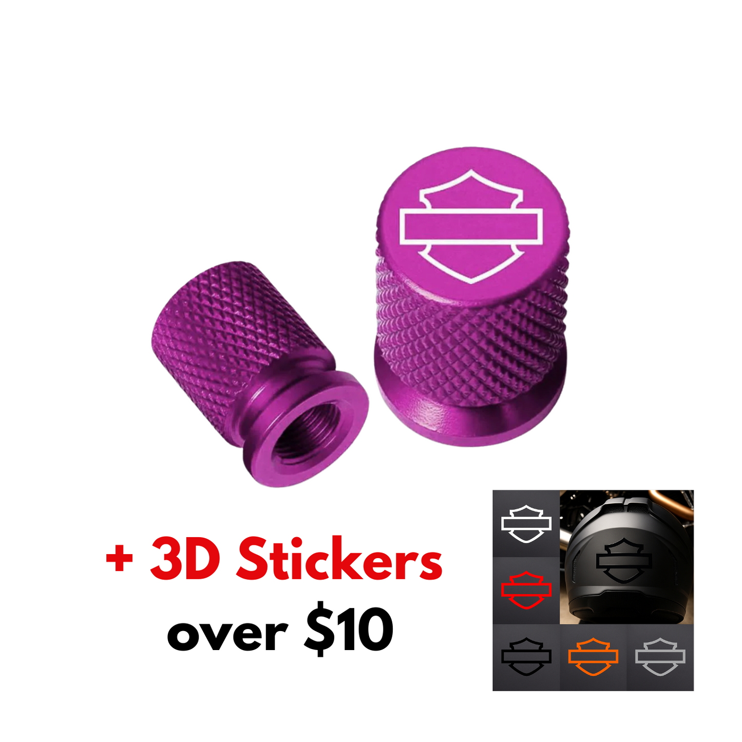 Motorcycle Valve Caps + Free 3D Premium Stickers