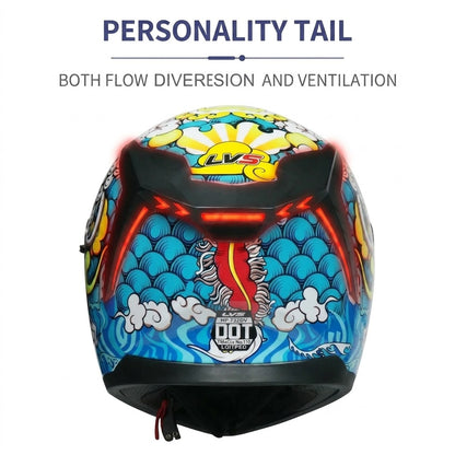 BikerZoneZ Rider Street Dominator Fullface Helmet