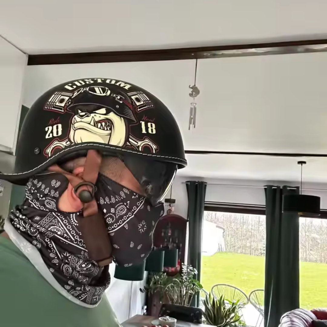 Retro Cocked Tail Half Helmet – Vintage Cruiser Edition