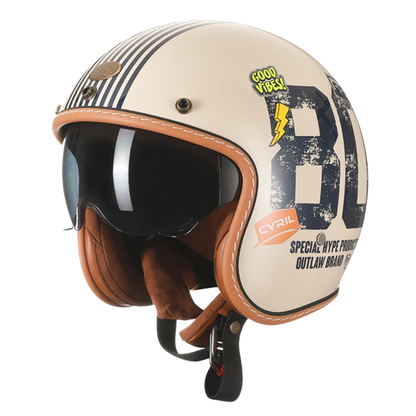 CYRIL B206 Retro Open Face Helmet – DOT & ECE Approved