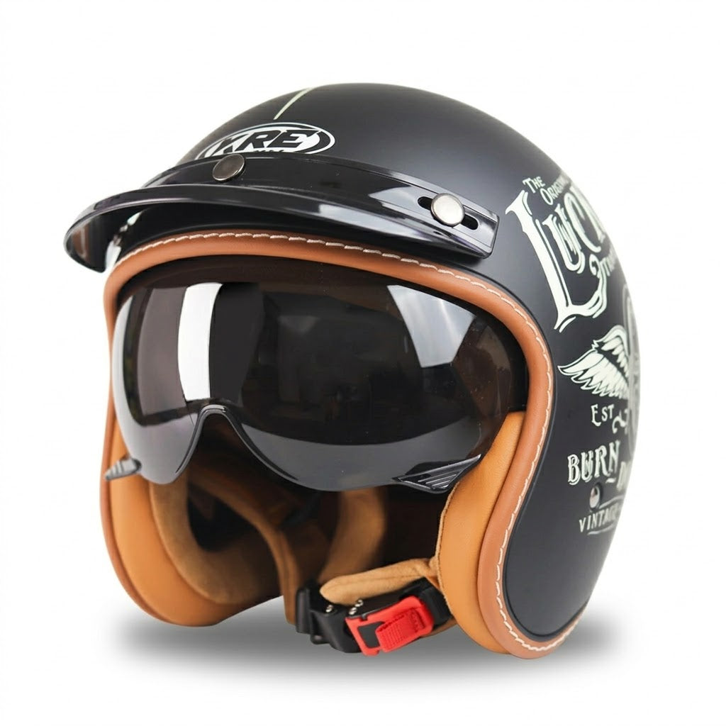 Low Profile Retro Open Face Helmet – DOT Approved