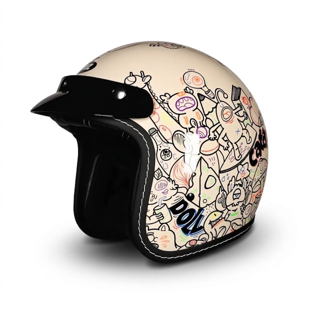 Vintage Open Face Motorcycle Helmet – All-Season Comfort & Protection