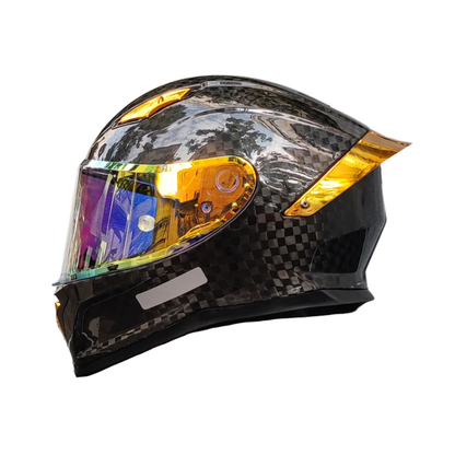 Carbon Fiber Full Face Motorcycle Helmet - DOT Approved