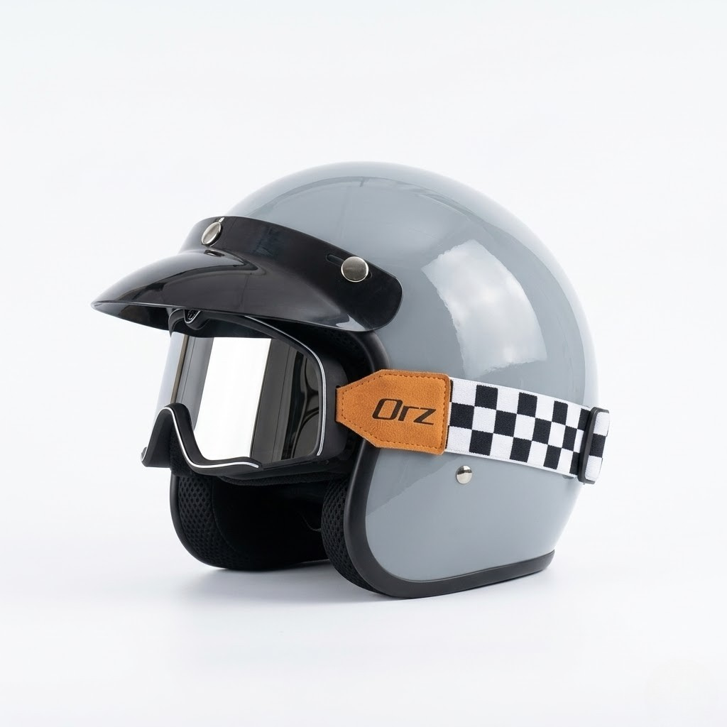 Urban Retro Open-Face Helmet – DOT & ECE Approved Protection