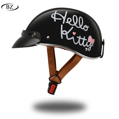 Cute Retro Half Helmet  – DOT&ECE Certificate Approved