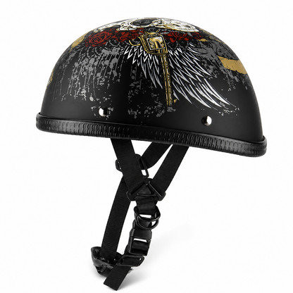 BikerZoneZ™ Vintage Half Face Motorcycle Helmet