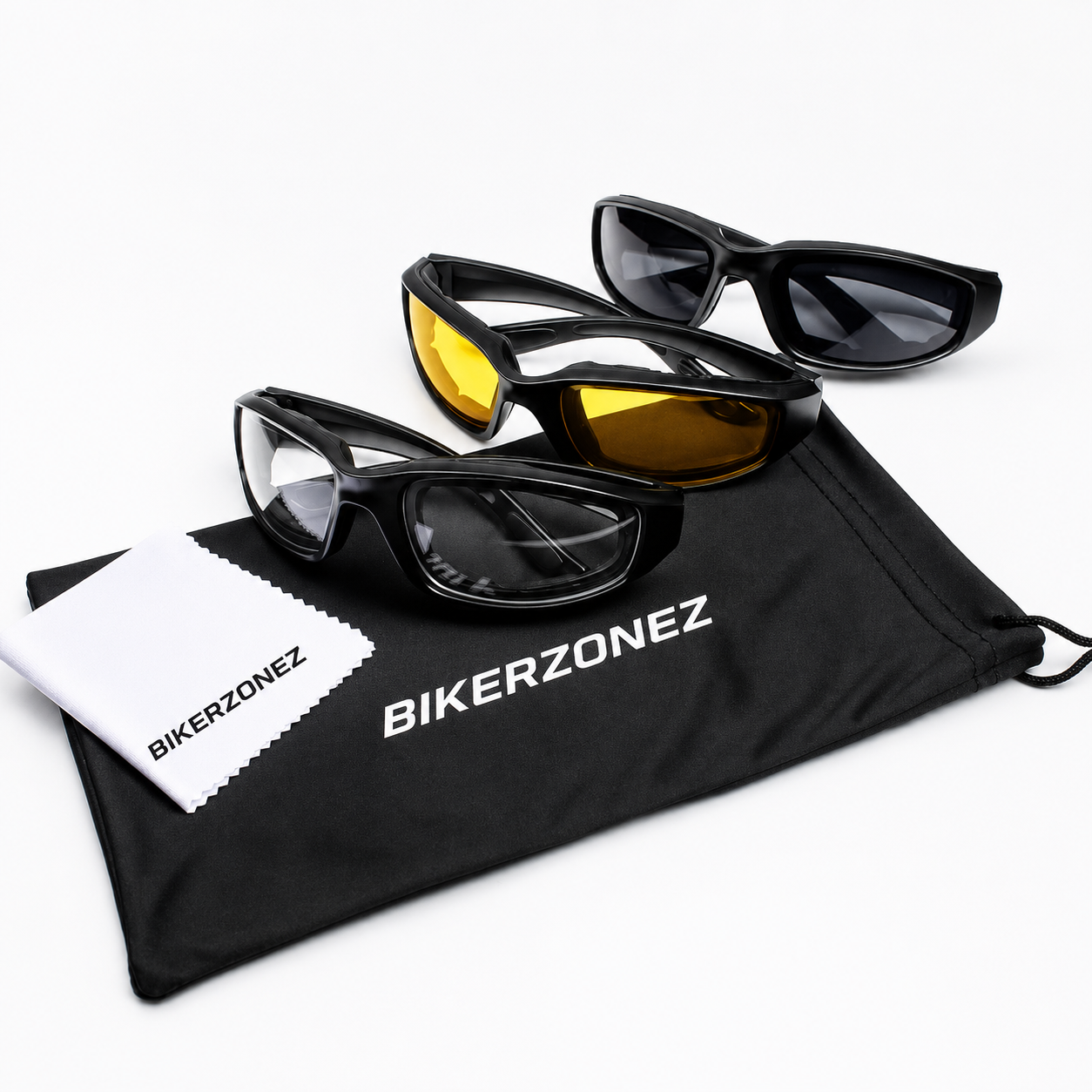 BikerZoneZ RoadVision 4-Lens Riding Glasses