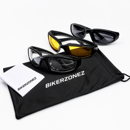BikerZoneZ RoadVision 4-Lens Riding Glasses