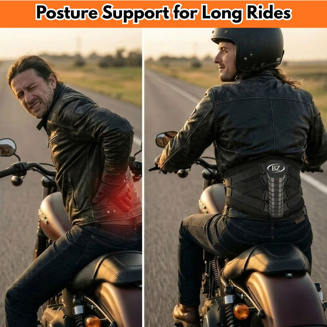 BikerZoneZ Kidney Belt (Lumbar Support)