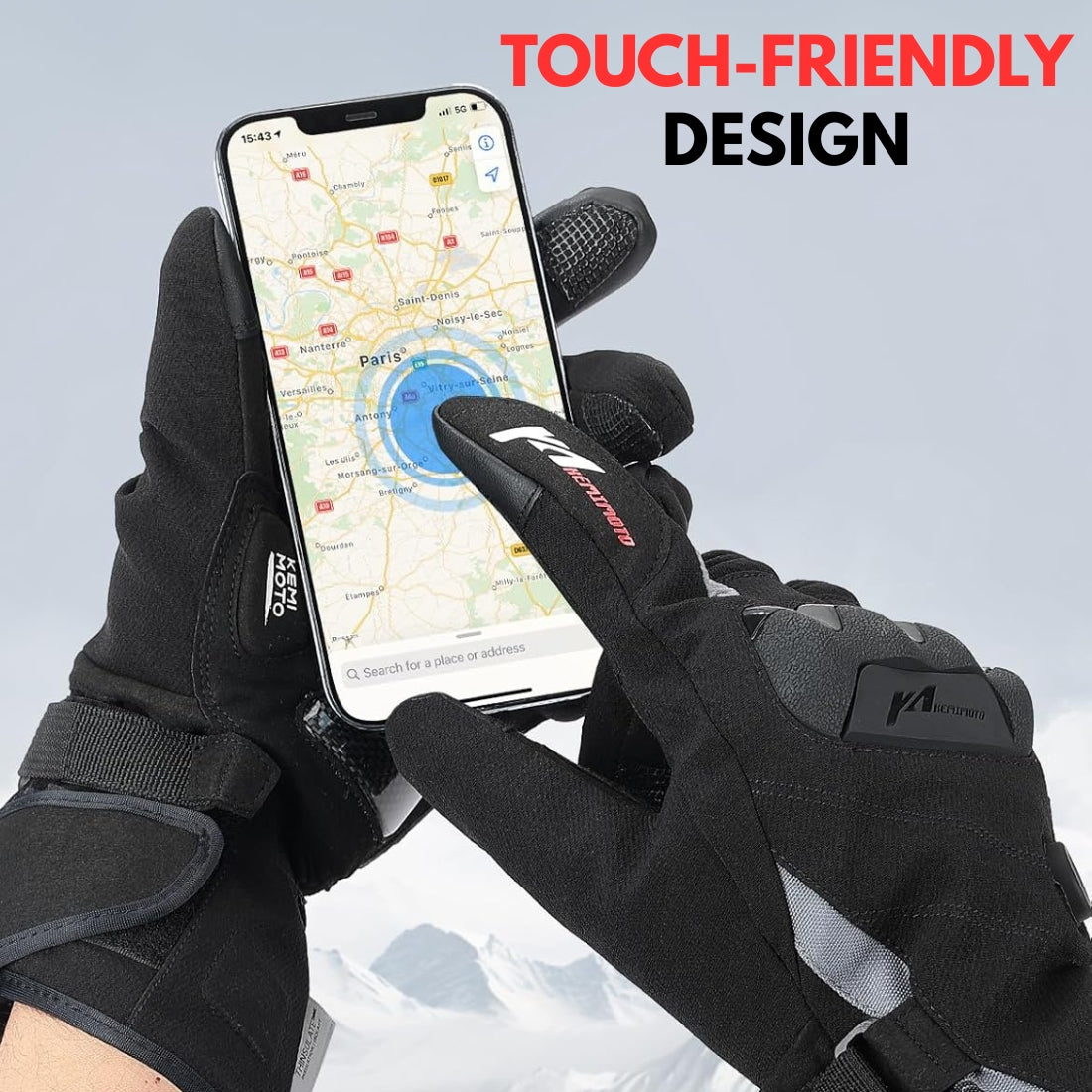 Heated Waterproof Winter Motorcycle Gloves | CE Approved