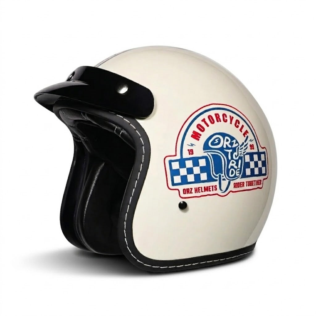 Vintage Open Face Motorcycle Helmet – All-Season Comfort & Protection