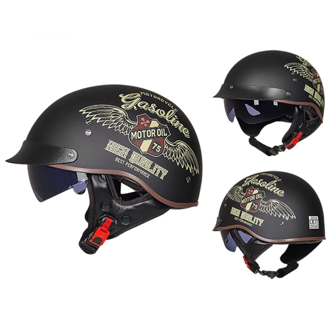 Old School Open Face Biker Helmet – DOT Certified
