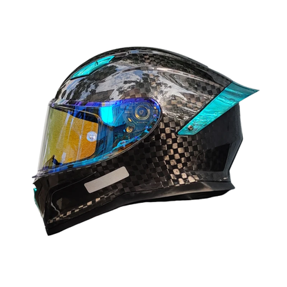 Carbon Fiber Full Face Motorcycle Helmet - DOT Approved