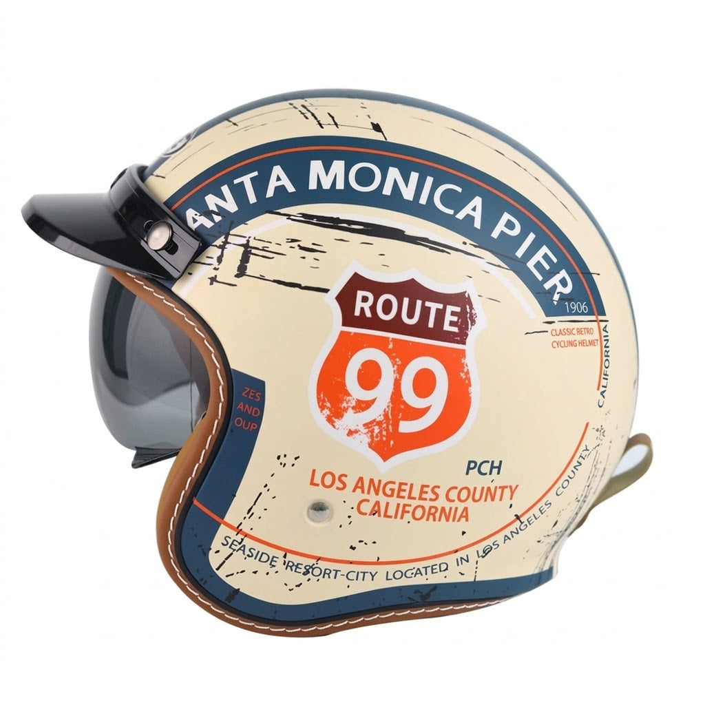 Low Profile Retro Open Face Helmet – DOT Approved