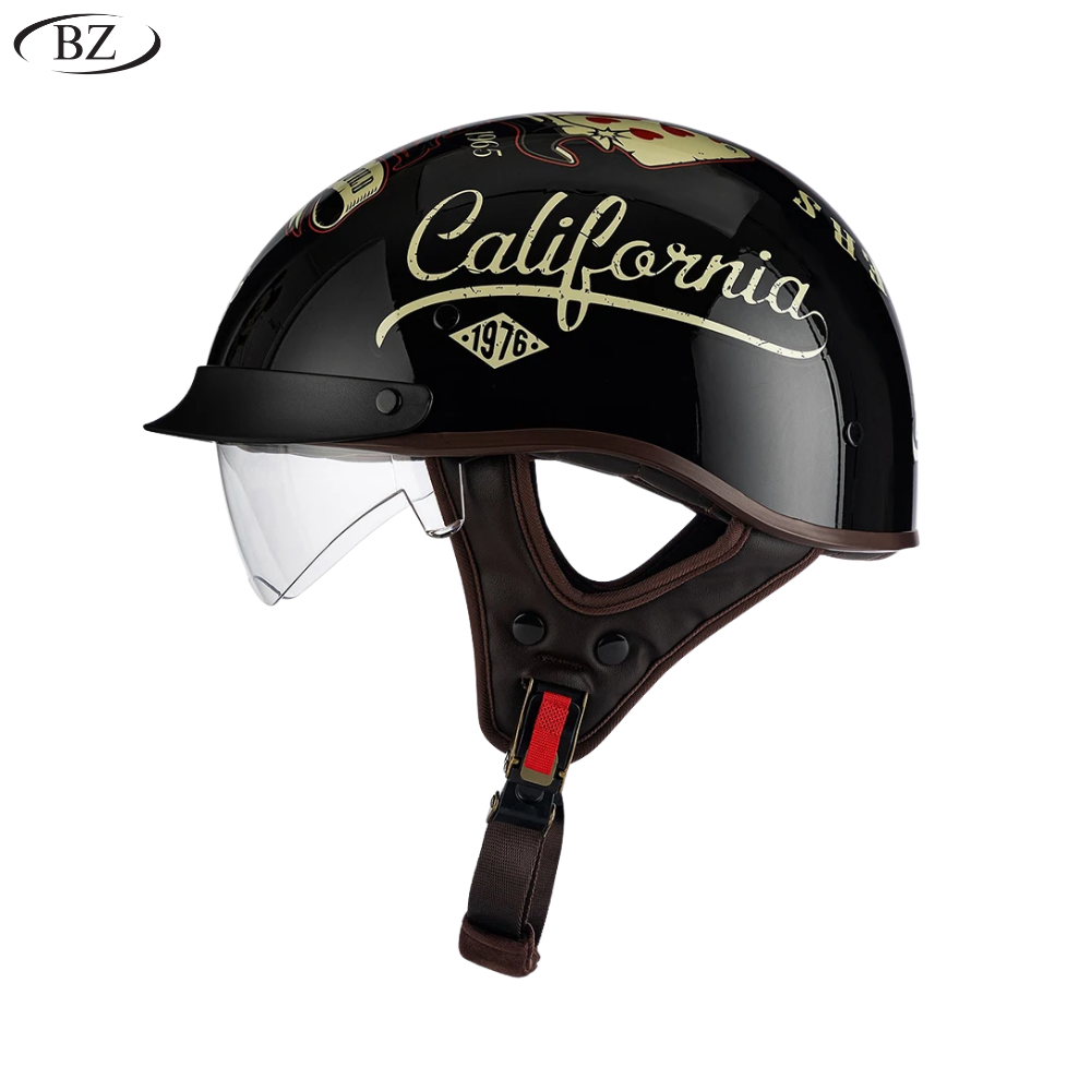 Old School Rider Half-Face Helmet - DOT Approved