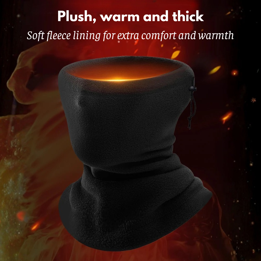 Biker Winter Fleece Neck Cover - Warm, Fleece Lined and Breathable