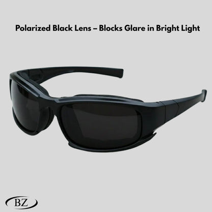 BikerZoneZ Polarized Sunglasses | Includes 4 Lens Colors