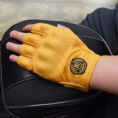 Motorcycle Half Finger Leather Gloves