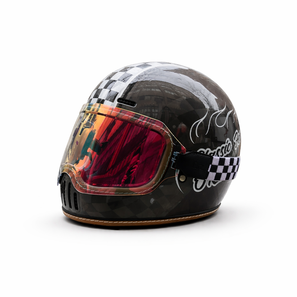 ORZ-729 Retro Full-Face Helmet - DOT & ECE Approved