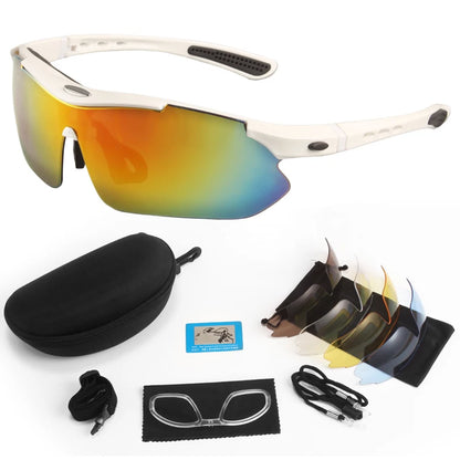 BSG06 5 Lens Set Polarized Tactical Outdoor Sports Windproof Dustproof Glasses