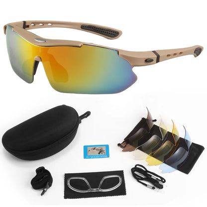 BSG06 5 Lens Set Polarized Tactical Outdoor Sports Windproof Dustproof Glasses