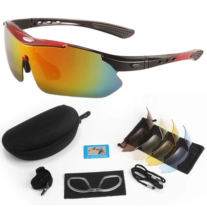 BSG06 5 Lens Set Polarized Tactical Outdoor Sports Windproof Dustproof Glasses