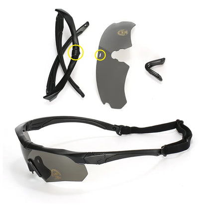 BSG04 Polarized Tactical 3 Lens Set Glasses Outdoor Sports Windproof Dustproof