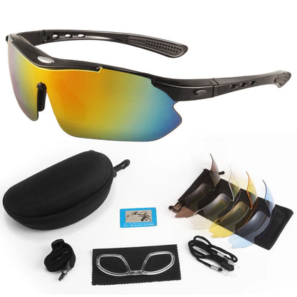 BSG06 5 Lens Set Polarized Tactical Outdoor Sports Windproof Dustproof Glasses