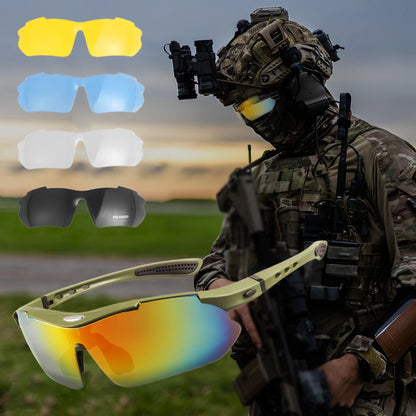 BSG06 5 Lens Set Polarized Tactical Outdoor Sports Windproof Dustproof Glasses