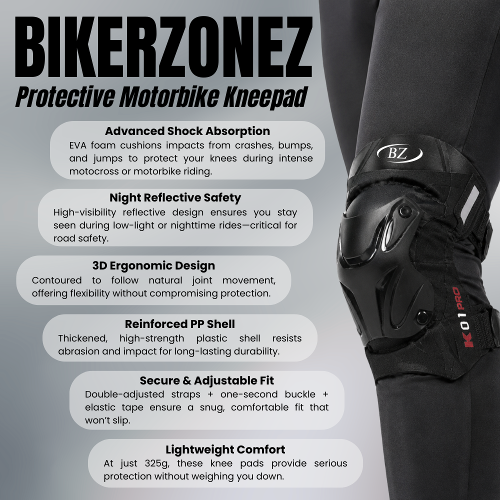 BikerZoneZ Protective Motorbike Kneepad