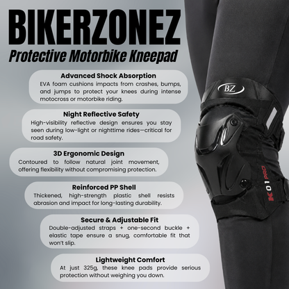 BikerZoneZ Protective Motorbike Kneepad