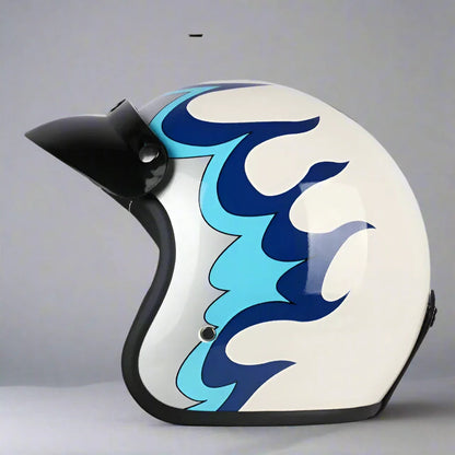 The Flame King - Vintage Open Face Helmet - DOT & ECE Approved