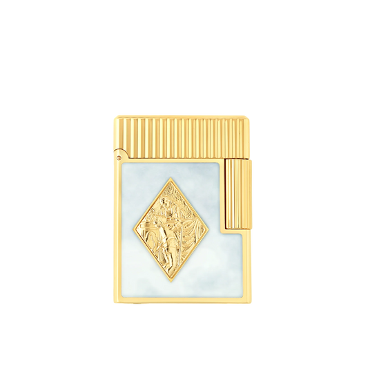 French White Enamel Gold Lighter – Special Edition