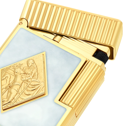 French White Enamel Gold Lighter – Special Edition
