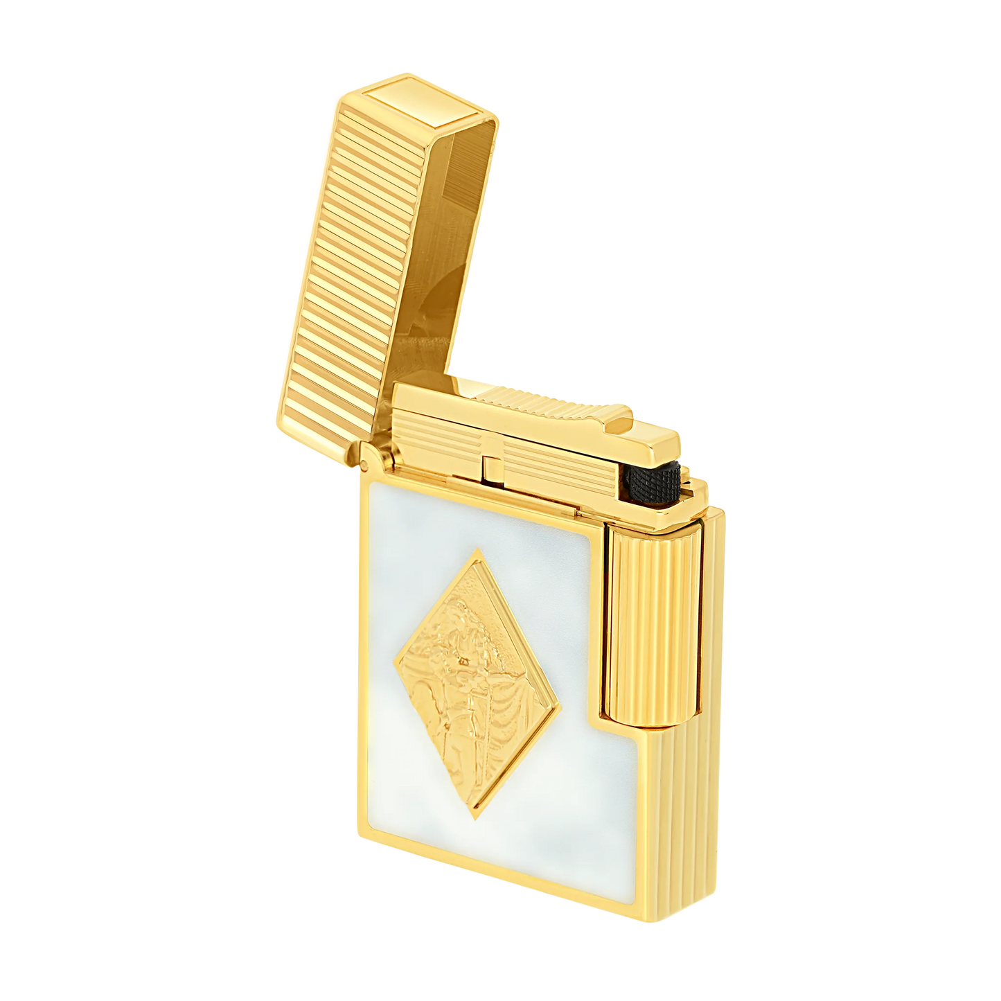 French White Enamel Gold Lighter – Special Edition