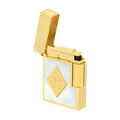 French White Enamel Gold Lighter – Special Edition