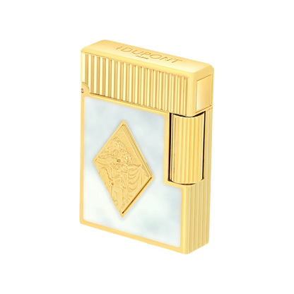 French White Enamel Gold Lighter – Special Edition