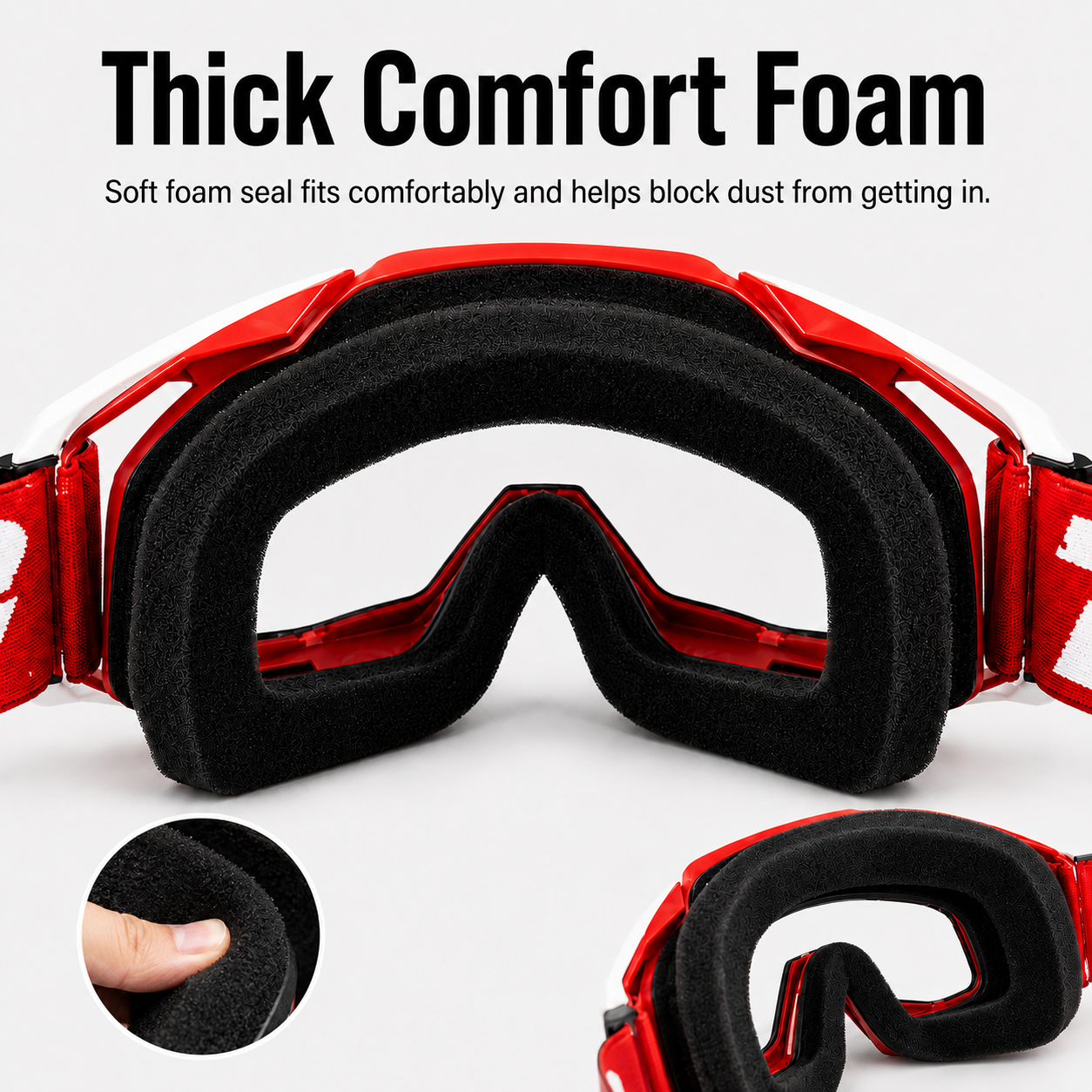 BikerZoneZ TrailShield MX Goggles – UV400 Anti-Fog Off-Road Riding Goggles