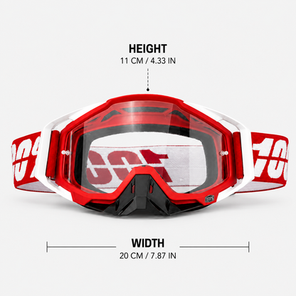 BikerZoneZ TrailShield MX Goggles – UV400 Anti-Fog Off-Road Riding Goggles