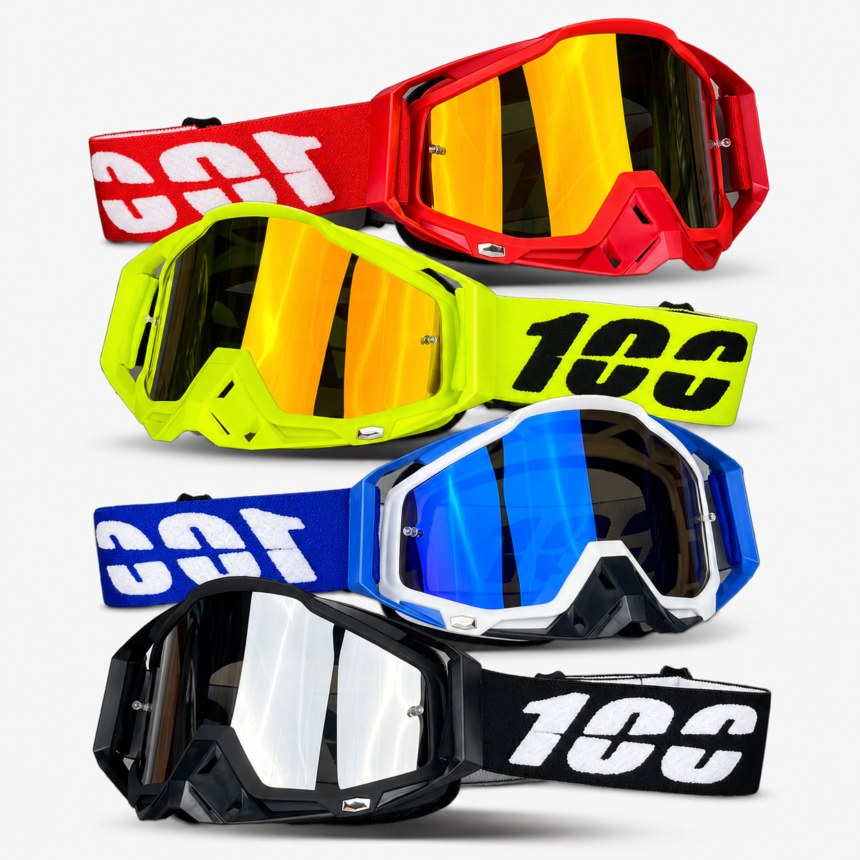 BikerZoneZ TrailShield MX Goggles – UV400 Anti-Fog Off-Road Riding Goggles