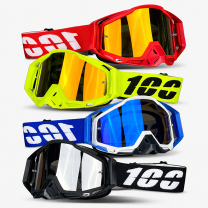 BikerZoneZ TrailShield MX Goggles – UV400 Anti-Fog Off-Road Riding Goggles