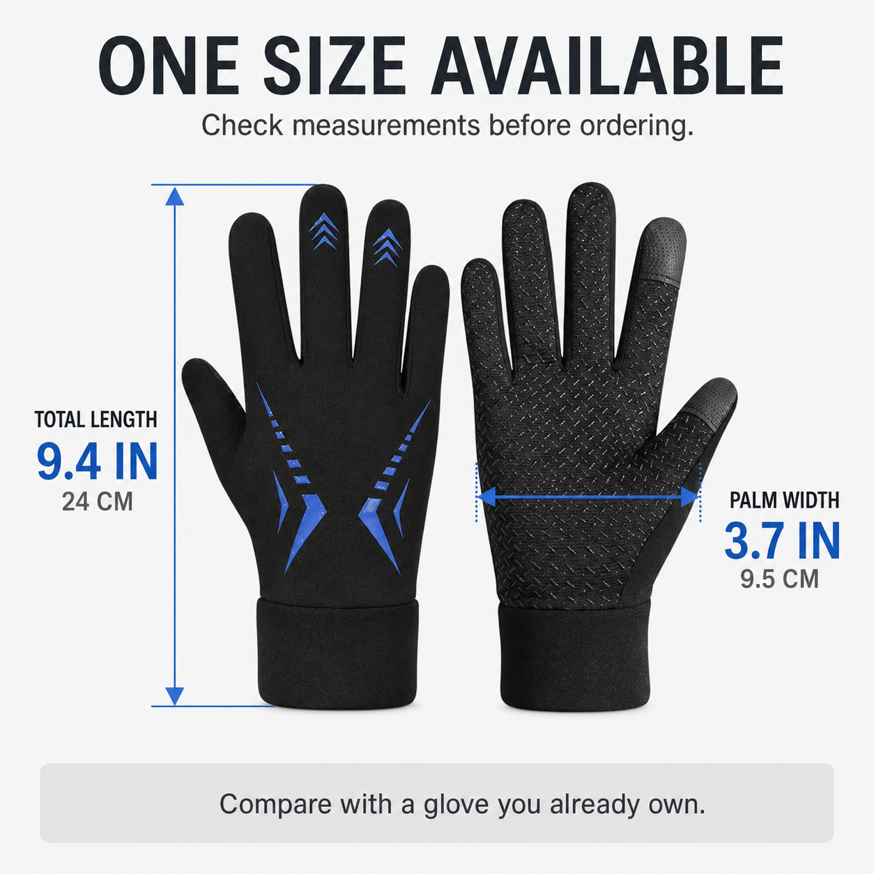 BikerZoneZ™ FrostGrip Thermal Touchscreen Riding Gloves