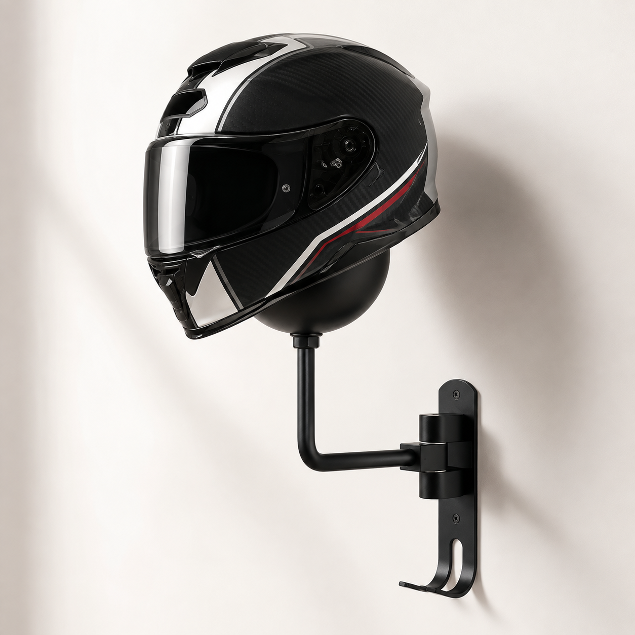 BikerZonez 180° Swivel Wall-Mounted Helmet Holder