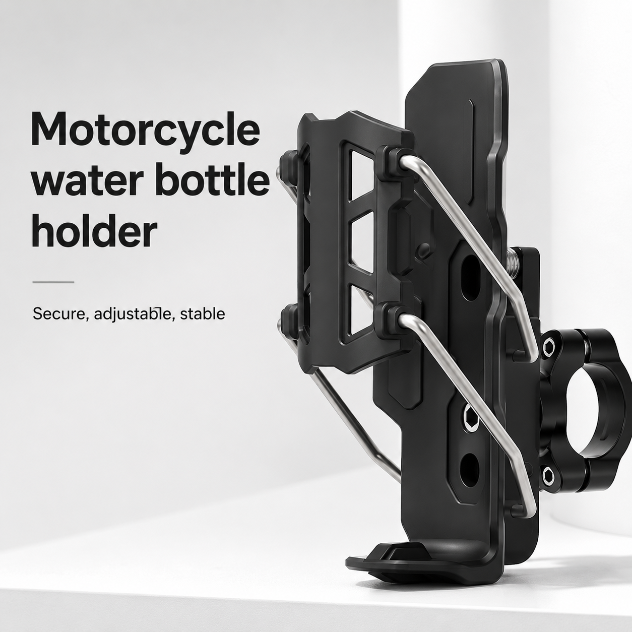 BikerZoneZ Adjustable Motorcycle Water Bottle Holder