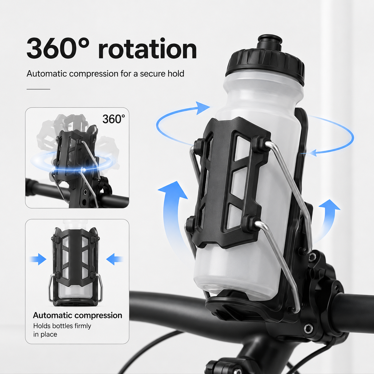 BikerZoneZ Adjustable Motorcycle Water Bottle Holder