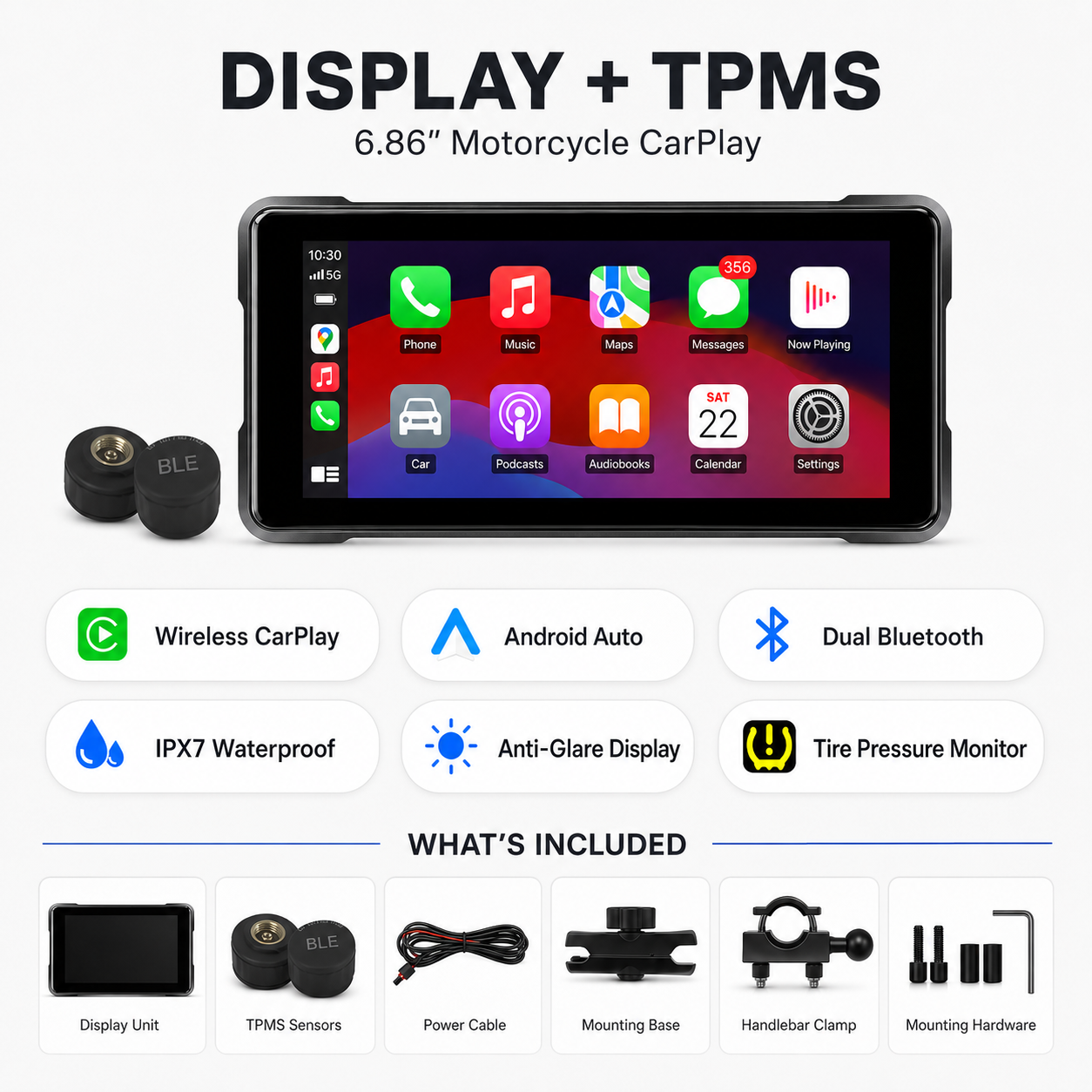 BikerZonez 6.86” Motorcycle CarPlay