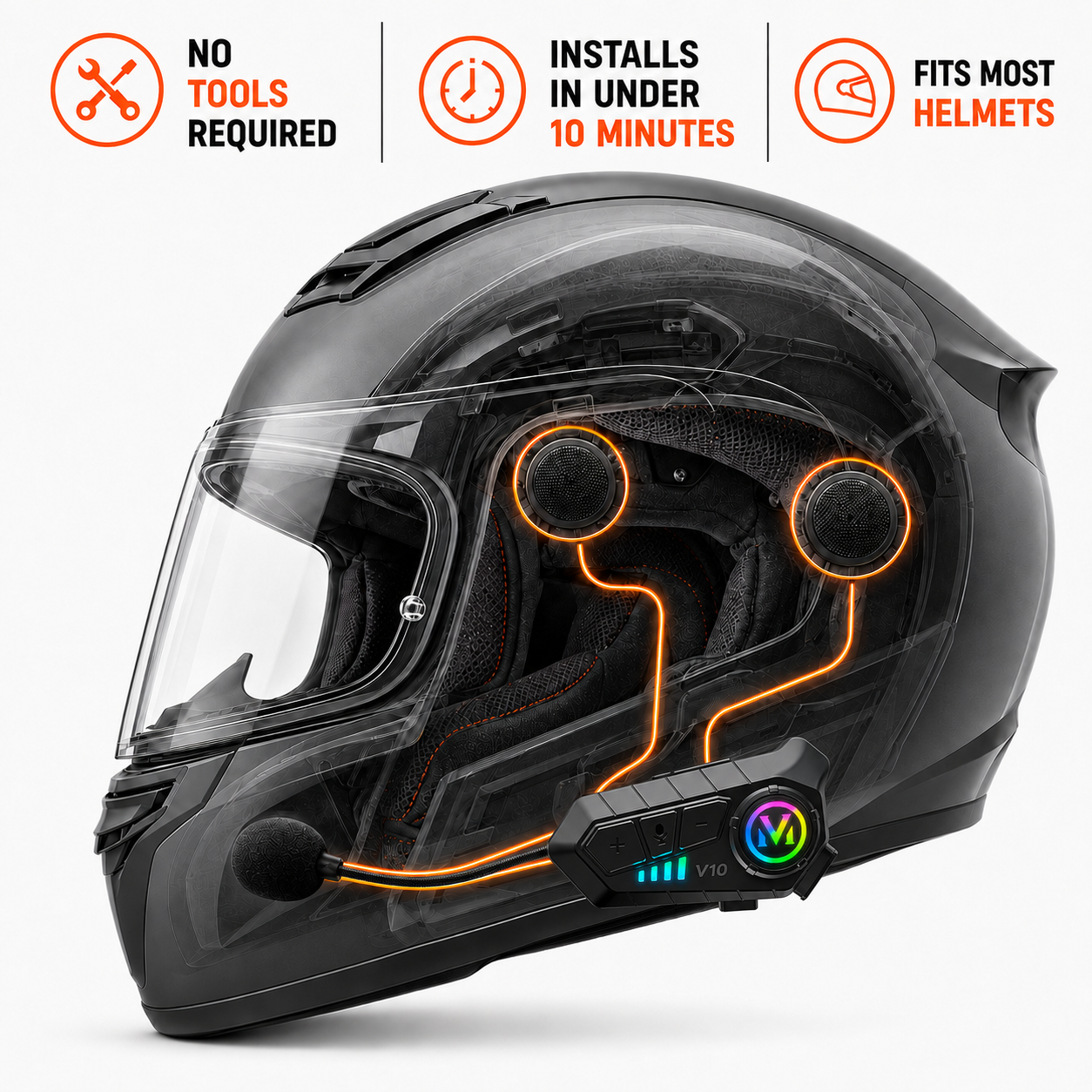BikerZoneZ RoadSound Pro Helmet Intercom