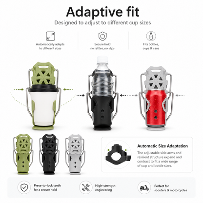 BikerZoneZ Adjustable Motorcycle Water Bottle Holder