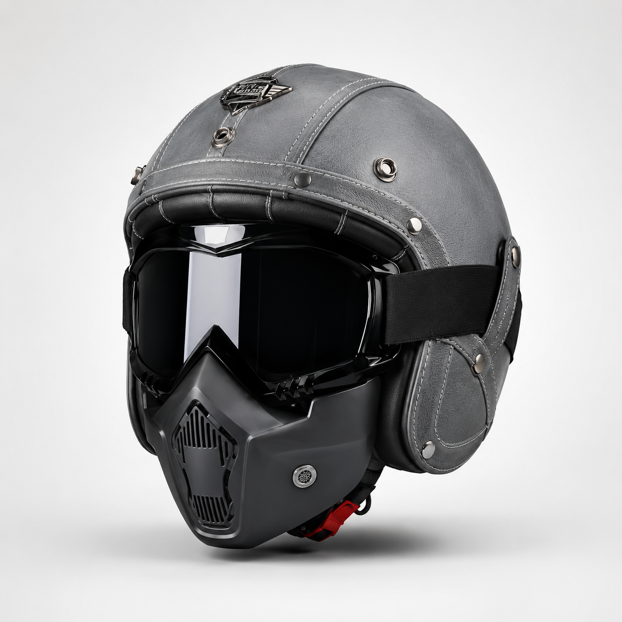 BikerZonez RogueCruise™ Vintage Open Helmet with Face Mask