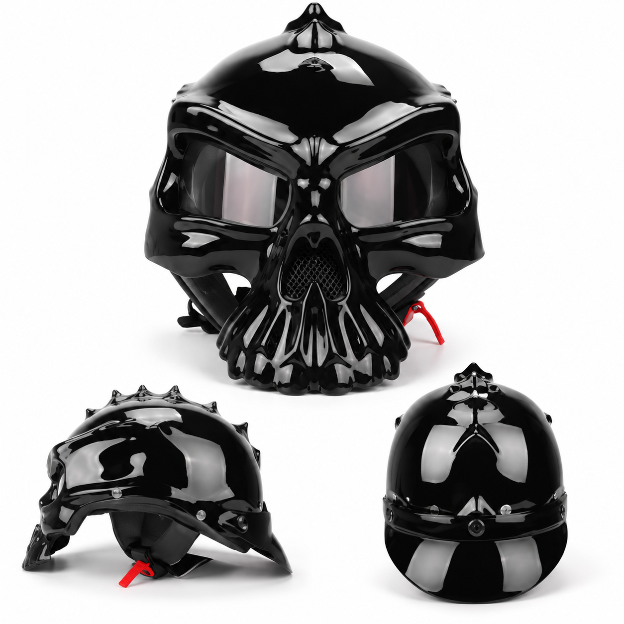BikerZoneZ SkullRider 3C Half Helmet